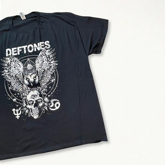 💚NEW Deftones Diamond Eyes Skull Owl 2002 Tour Band Tee Gojira Graphic T-Shirt - Picture 6 of 10